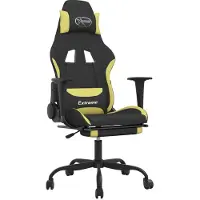 Syfax Gaming-Stuhl mit Fußstütze Schwarz und Hellgrün Stoff