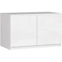 Akord Schrankaufsatz für Kleiderschrank S90 Weiß, Weiß Glanz B90 x H55 x T51 cm