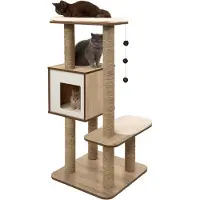 Dripio Katzenbaum mit hoher Basis, Eiche, 56x56x81,5 cm