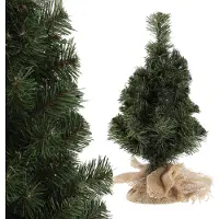 Kadax Künstlicher Weihnachtsbaum 80cm, klein Tannenbaum mit 105 Zweige, Mini Tanne mit Jute