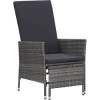 Syfax Garten-Liegestuhl mit Auflagen Poly Rattan Grau