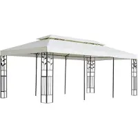 Syfax Pavillon mit Doppeldach Weiß 6x3 m Stahl