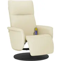 Syfax Massagesessel mit Fußteil Creme Kunstleder
