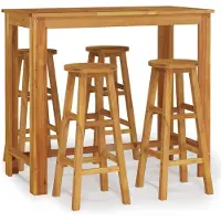 Syfax 5-tlg. Gartenbar-Set Massivholz Akazie