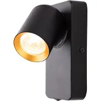 Milagro Drehbare Lesewandleuchte mit Schalter, schwarz Andy 1xGU10 10W