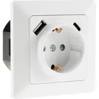 Chilitec MILOS Schutzkontakt-Steckdose matt weiß 230V/ 16A Unterputz USB-C / PD