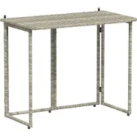 Syfax Gartentisch Klappbar Hellgrau 90x51x75 cm Poly Rattan
