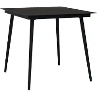Syfax Garten-Esstisch Schwarz 80x80x74 cm Stahl und Glas