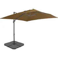 Syfax Sonnenschirm mit Tragbarem Sonnenschirmständer Taupe