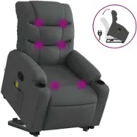 Sonstiges Massagesessel mit Aufstehhilfe Dunkelgrau Stoff
