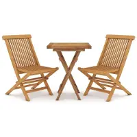Syfax 3-tlg. Garten-Essgruppe Massivholz Teak