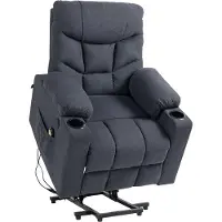 CLP Sessel Andover I Relaxsessel Elektrisch Verstellbar Mit Aufstehhilfe I Fernsehsessel Mit Liegefunktion, USB Ports Und Getränkehalter, Farbe: creme, Material: Kunstleder