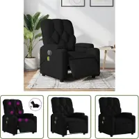 The Living Store Massagesessel Elektrisch Schwarz Stoff