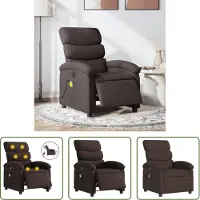 The Living Store Massagesessel Elektrisch Dunkelbraun Stoff