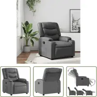 The Living Store Relaxsessel Grau Kunstleder