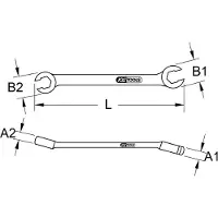 Ks Tools CHROMEplus Offener Doppel-Ringschlüssel, abgewinkelt - 518.0521