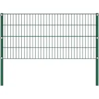 vidaXL Zaunelement mit Pfosten Eisen 1730 x 80 cm Grün
