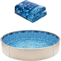 Vevor Runde Poolfolie, φ823x147 cm, Innenfolie, Ersatzfolie, Innenhülle, Schwimmbadfolie, Folie aus Vinyl im Überlappungsstil mit Standardstärke, verschleißfest, für Aufstellpools mit 137 cm Wandhöhe