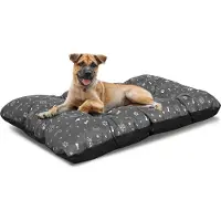 AIO Factory Hundebettkissen PRESTIGE 80x60 cm wasserdicht silberne Knochen