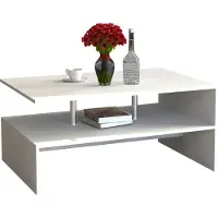 VCM Couchtisch "Holz Sofatisch Couchtisch Wohnzimmertisch Maliso L", weiß, B:90cm T:60cm, Tische, Couchtisch