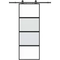 Syfax Schiebetür mit Beschlag Schwarz 76x205 cm Hartglas