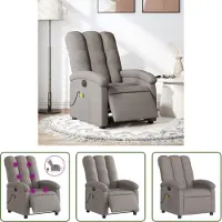 The Living Store Massagesessel Elektrisch Taupe Stoff