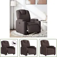 The Living Store Relaxsessel Elektrisch Dunkelbraun Stoff