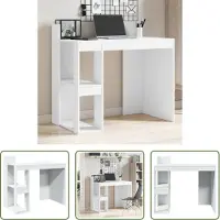 The Living Store Schreibtisch Weiß 103,5x56,5x94 cm Holzwerkstoff