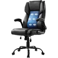 SucceBuy Executive Chair Hohe Rückenlehne Schwarz mit hochklappbaren Armlehnen