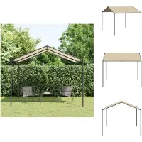 vidaXL Gartenpavillon Beige 3x3 m Stahl und Stoff - Pavillons & Partyzelte