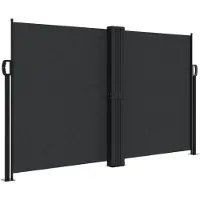 Syfax Seitenmarkise Ausziehbar Schwarz 140x1000 cm