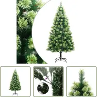 The Living Store Künstlicher Weihnachtsbaum Klappbar mit Ständer 180 cm