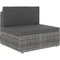 Syfax Modulares Mittelsofa Poly Rattan Grau