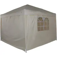 SVITA PAGO Gartenpavillon Partyzelt Pavillon faltbar Pop-Up Gartenzelt mit Fenster Beige