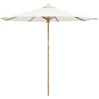 Syfax Garten-Sonnenschirm Cremeweiß Ø 270 x 260 cm Bambus