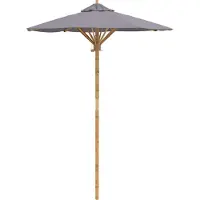 Syfax Garten-Sonnenschirm Dunkelgrau Ø 150 x 210 cm Bambus