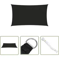 The Living Store Sonnensegel 160 g/m² Schwarz 3x6 m HDPE