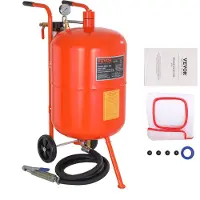 Vevor Mobiles Sandstrahlgerät 75,7 L Sandstrahlanlage ca. 244 cm Arbeitsschlauch Sandstrahler 60–110 PSI Arbeitsdruck ideal zum Entfernen von Rost, Farbe, Flecken und das Polieren großer Flächen
