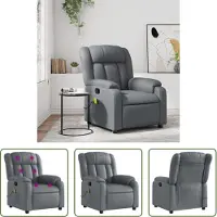 The Living Store Massagesessel Grau Kunstleder