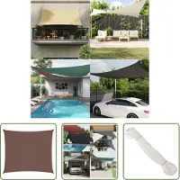 The Living Store Sonnensegel Oxford-Gewebe Rechteckig 2x2,5 m Braun