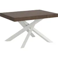 Itamoby Ausziehbarer Tisch 140/244x90 cm Volantis Walnuss weiße Beine