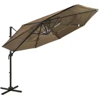 Syfax Sonnenschirm mit Aluminium-Mast 4-lagig Taupe 3x3 m