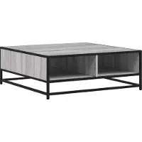Syfax Couchtisch Grau Sonoma 80x80x30 cm Holzwerkstoff und Metall