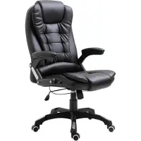 Syfax Bürostuhl Schwarz Kunstleder ergonomisch höhenverstellbar drehbar 110 kg Belastbarkeit 71x68x110-119 cm