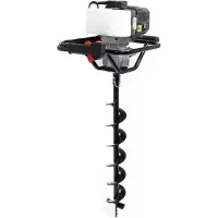 Wiltec Benzin Erdlochbohrer Set mit 150 mm Bohrer, 1,4 kW 1,9 PS 52ccm Pfahlbohrer Pflanzenbohrer