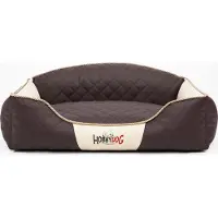 HOBBYDOG Hundekissen Hundebett Hundekorb Hundesofa für Haustier Hunde Waschbar - Elite - 110 x 84 x 30 cm [Größe: XXL] - Braun mit Beige