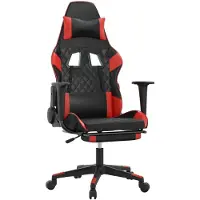 Syfax Gaming-Stuhl mit Fußstütze Schwarz und Rot Kunstleder