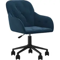 Syfax Blauer Samt Bürostuhl drehbar, B 56 x T 61 x H 78-86 cm, Sitzhöhe 43-50,5 cm
