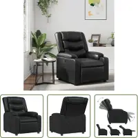The Living Store Relaxsessel Schwarz Kunstleder