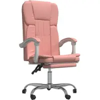 Syfax Bürostuhl mit Liegefunktion Rosa Kunstleder